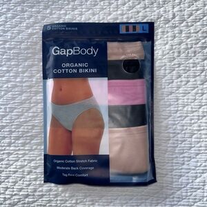 NEW Gap Body GAPBODY (5) Organic Cotton Bikini Panties Underwear {Large 12 14}